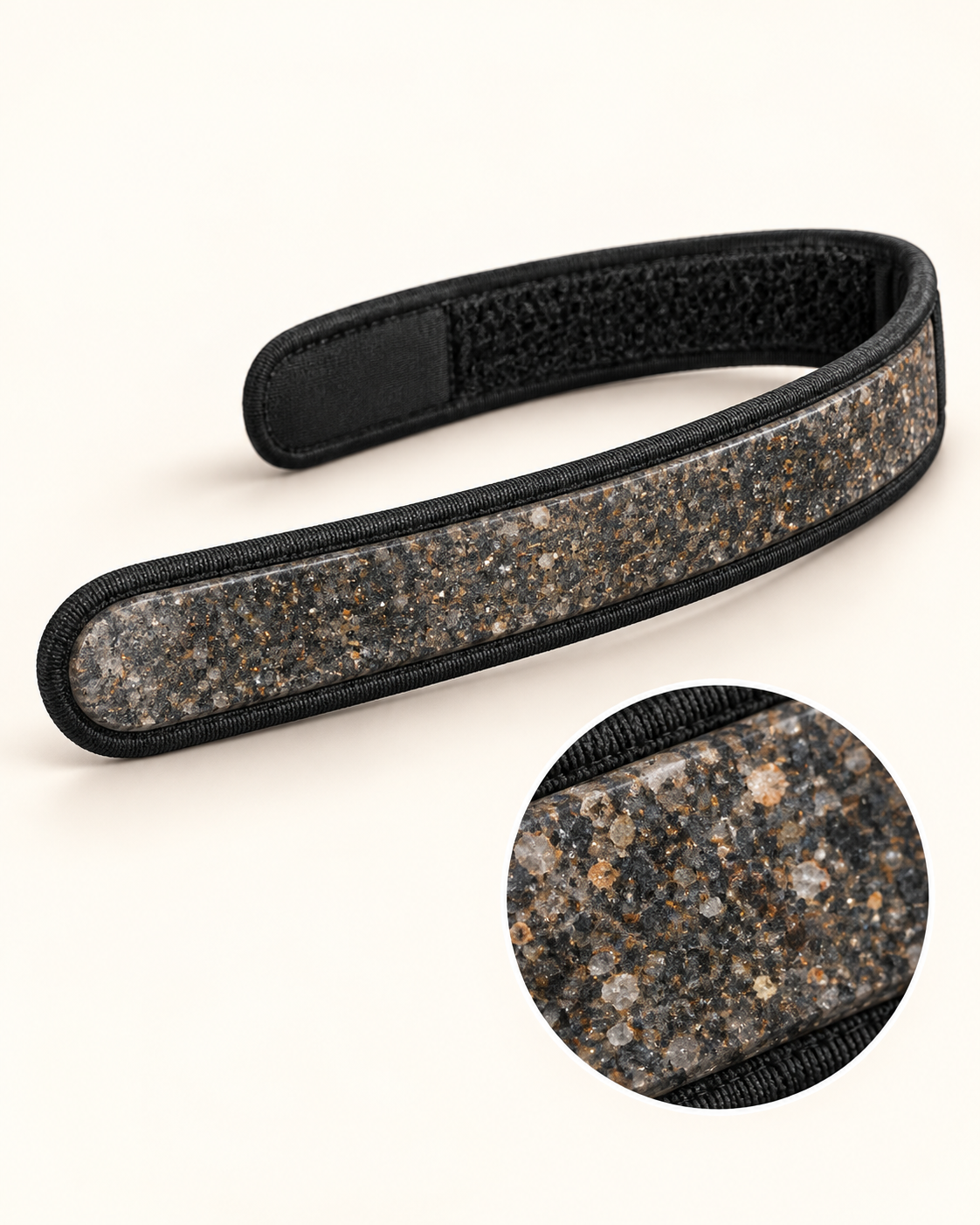 Clean studio rendering of the crystal and mineral wearable band specimen